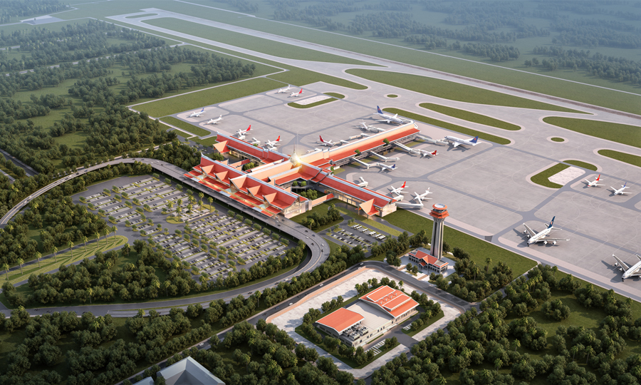 暹粒吴哥国际机场效果图。