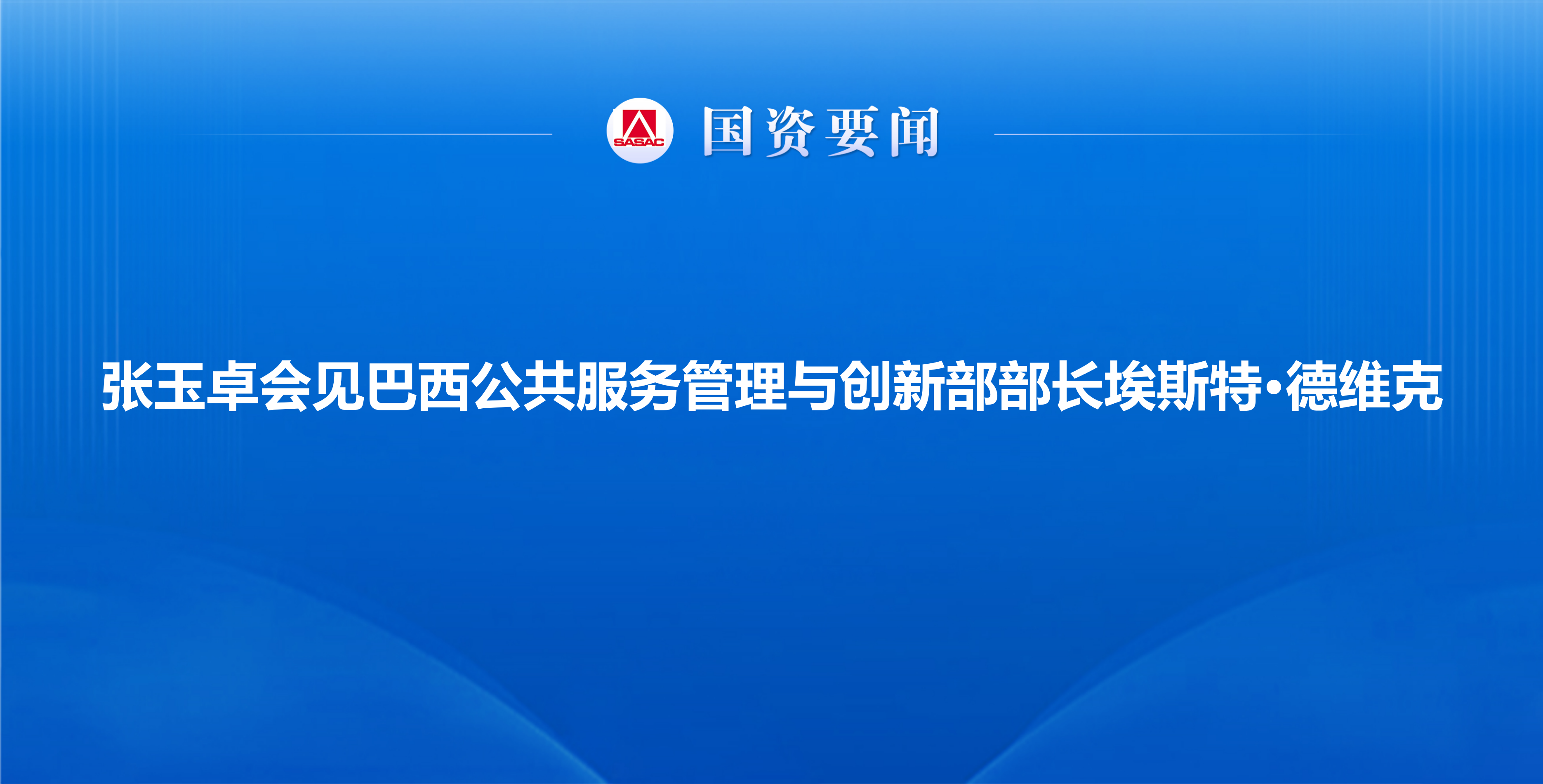 张玉卓会见巴西公共服务管理与创新部部长埃斯特·德维克