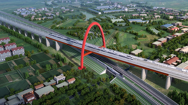 世界首座高速铁路拱承式斜拉桥主塔竖转成功-国资论坛