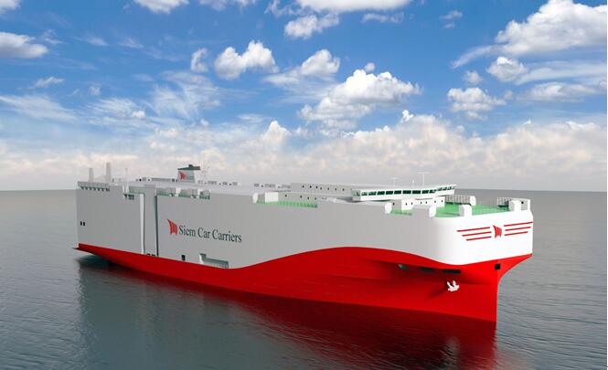 厦船重工为Siem Car Carriers建造全球最大7500车位LNG汽车滚装船